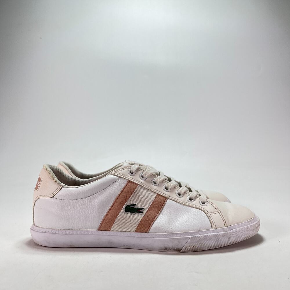 Lacoste Grad Vulc 120 1 P White Rose Gold Low Top Casual Sneakers Women's Sz 8.5